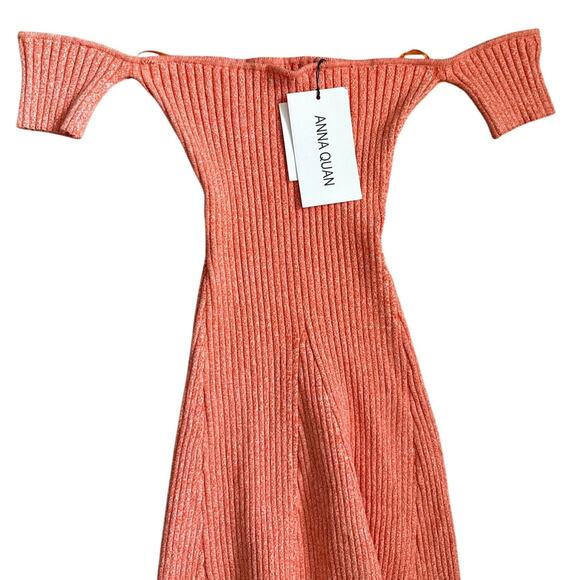 Anna Quann Valerie Off-The-Shoulder Dress Zest Size 10 US - Picture 5 of 10